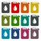 Jerrycan fuel icons set