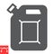 Jerrycan glyph icon, fuel gallon and gas can, gasoline canister vector icon, vector graphics, editable stroke solid sign