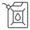 Jerrycan line icon, canister and container, fuel tank sign, vector graphics, a linear pattern on a white background.
