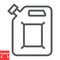 Jerrycan line icon, fuel gallon and gas can, gasoline canister vector icon, vector graphics, editable stroke outline