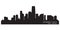 Jersey City, New Jersey skyline. Detailed silhouette