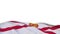 Jersey fabric flag waving on the wind loop. Jersky embroidery stiched cloth banner swaying on the breeze. Half-filled white