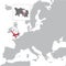 Jersey Location Map on map Europe. 3d Jersey flag map marker location pin. High quality map Jersey for your web site design, app,