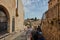 Jerusalem - 06 March, 2017: Group of tourists travel trough Jerusalem