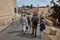 Jerusalem - 06 March, 2017: Group of tourists travel trough Jerusalem