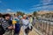 Jerusalem - 06 March, 2017: Group of tourists travel trough Jerusalem