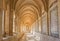 Jerusalem - The gothic corridor of atrium in Church of the Pater Noster on Mount of Olives.