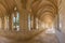 Jerusalem - The gothic corridor of atrium in Church of the Pater Noster on Mount of Olives.