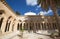 Jerusalem - The gothic corridor of atrium in Church of the Pater Noster on Mount of Olives.