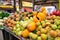 JERUSALEM, ISRAEL - APRIL 2017: Exotic fruits in Israely Market Mahane Yehuda, Jerusalem