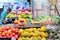 JERUSALEM, ISRAEL - APRIL 2017: Fresh Exotic Fruits on the Eastern Market Stall in Israely Market Mahane Yehuda, Jerusalem