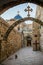 Jerusalem, Israel ca. January 2020: Entry to the Coptic Orthodox Patriarchate, St. Anthony Coptic Monastery
