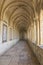 JERUSALEM, ISRAEL - January 30, 2020; The gothic corridor of atrium in Church of the Pater Noster on Mount of Olives. Israel