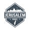 Jerusalem Israel Travel Stamp. Icon Skyline City Design Vector. Seal Passport Mark.
