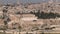 Jerusalem old city aerial perspective as traffic passes below