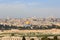 Jerusalem Old city cityscape panorama with Dome of the Rock with gold leaf on Temple Mount and Rotunda of Church of the Holy