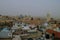 Jerusalem panoramic roof view in time of sand storm.