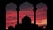 Jerusalem Skyline, Dome of the Rock on the Temple Mount, Israel, Red Sunset Timelapse