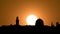 Jerusalem Skyline, Dome of the Rock on the Temple Mount, Israel, Sunset Timelapse, No Clouds