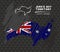 Jervis Bay Territory national vector map with sketch chalk flag. Sketch chalk hand drawn illustration