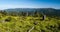 Jeseniky mountain range panorama with clear sky in Czech republic