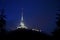 Jested lookout tower in night , Liberec, Bohemia, Czech Republic