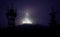 Jested lookout tower in night, transmitters, Liberec, Bohemia, Czech Republic