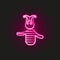 jester doll neon style icon. Simple thin line, outline vector of theatre icons for ui and ux, website or mobile application