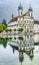 Jesuit Church Inner Harbor Reflection Lucerne Switzerland