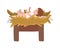 Jesus christ baby in cradle manger character