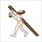 Jesus Christ carrying cross cartoon graphic