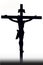 Jesus christ on the cross isolated on white background. Black and white vector of jesus christ crucifixion,