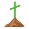 Jesus Christ cross symbol on mount. on white background