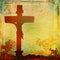 Jesus Christ crucified , grunge background