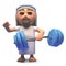 Jesus Christ doing some weight training, 3d illustration