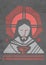 Jesus Christ Face and Eucharist symbol