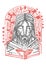 Jesus Christ Face and Eucharist symbol