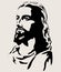 Jesus Christ Face Silhouette , art vector design