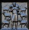 Jesus Christ, the good shepherd, relief on the door of the Grossmunster church in Zurich