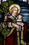 Jesus Christ: The Good Shepherd in stained glass