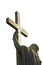 Jesus Christ holds passion cross