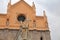 Jesus Christ holds passion cross marble statue in Gaeta, southern Italy