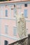 Jesus Christ holds passion cross marble statue in Gaeta, southern Italy