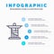 Jesus, Christ, Monument, Landmark Blue Infographics Template 5 Steps. Vector Line Icon template