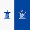 Jesus, Christ, Monument, Landmark Line and Glyph Solid icon Blue banner