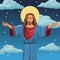 jesus christ religious blessed night background