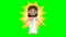 Jesus Christ resurrection animation isolated on chroma key green screen. The Son of God standing in front of the sun