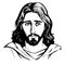 Jesus Christ Savior vector illustration. Black silhouette of Jesus, laser cutting cnc