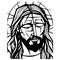 Jesus Christ Savior vector illustration. Black silhouette of Jesus, laser cutting cnc