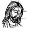 Jesus Christ Savior vector illustration. Black silhouette of Jesus, laser cutting cnc